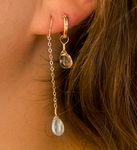 citrine and aquamarine earring set