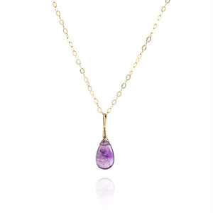 Amethyst Gemstone Pendant Dainty Necklace – Kindness Gems