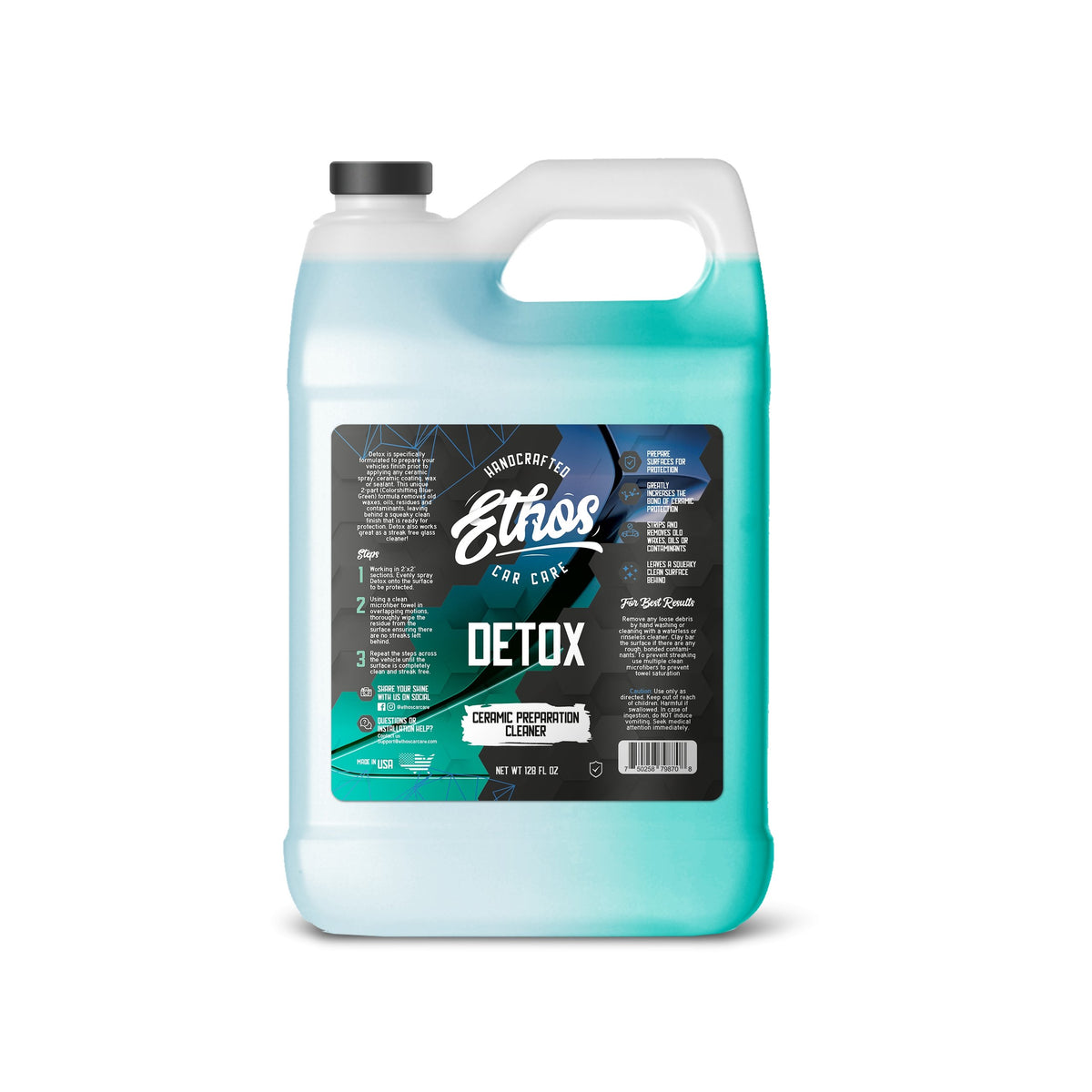 Ethos Interior Detailer - Easily Cleans and Protects All Interior Surfaces | Non Greasy Satin Finish with UV Protection and Odor Neutralizing Agents