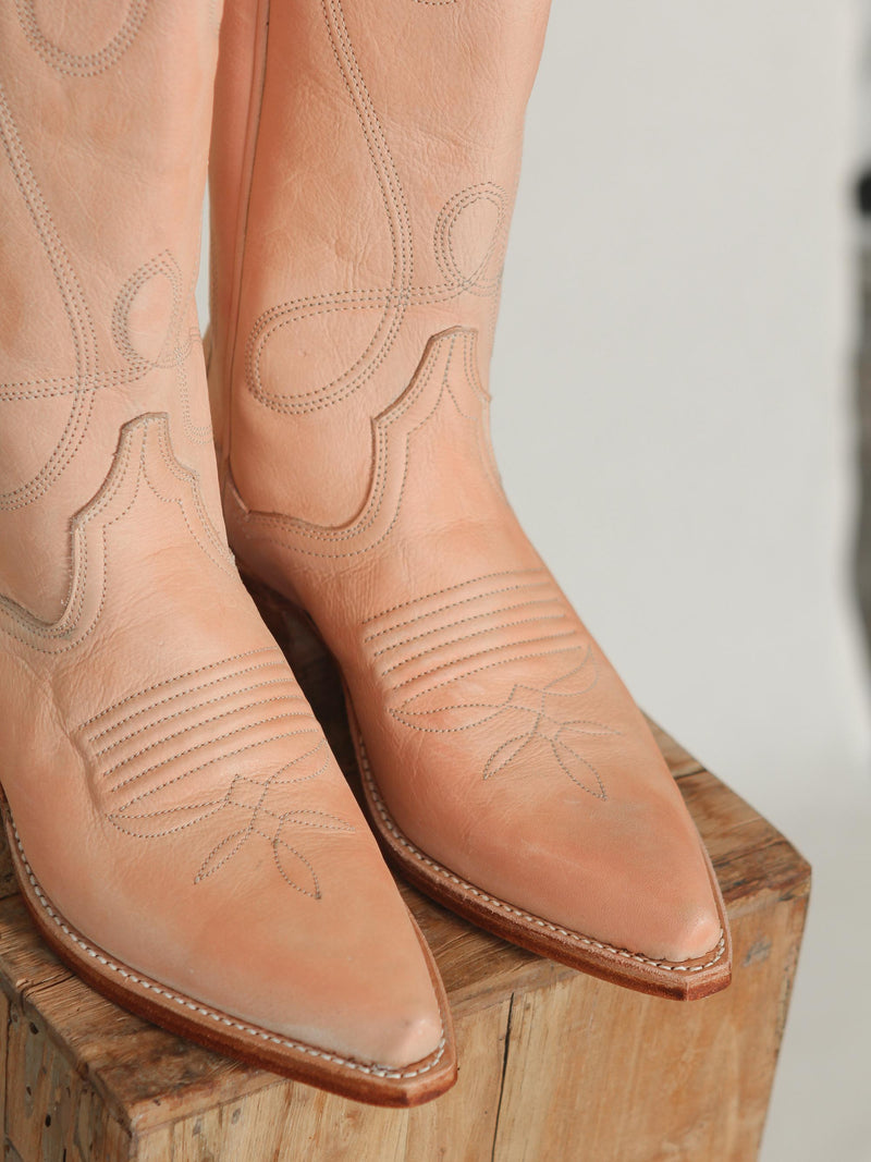 tan leather western boots