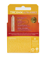 Trojan Ribbed Condoms - Box of 3