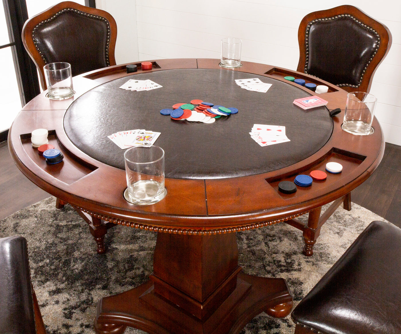 round chess table with chairs