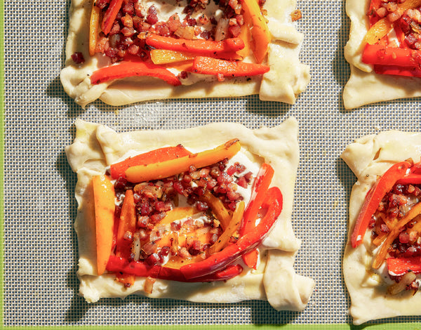 Sweet Peppers and Prosciutto Galette