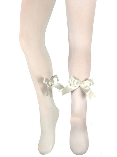 WHITE TIGHTS WITH A LARGE BOW 40 DEN (S/S) –