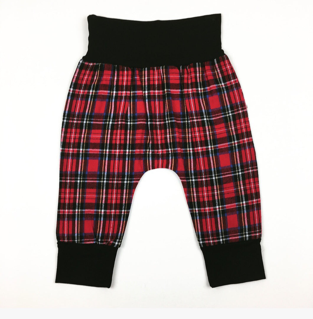 red tartan joggers