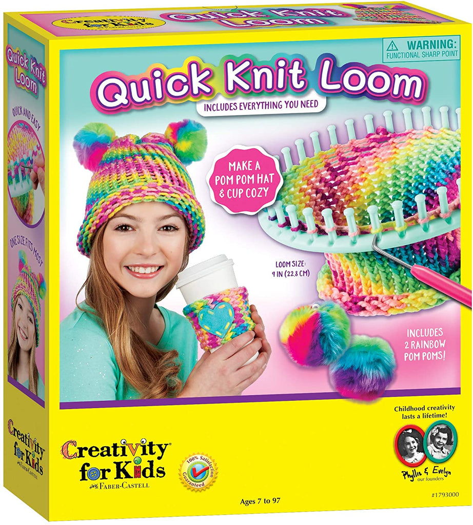 Faber-Castell creativity for kids learn to knit pocket scarf - diy knitting  kit for beginners, kids craft kit