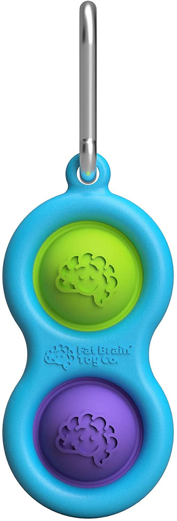 Fat Brain Toys Simpl Dimpl - Simple Dimple - Orange/Lime - Popping Fidget  Keychain