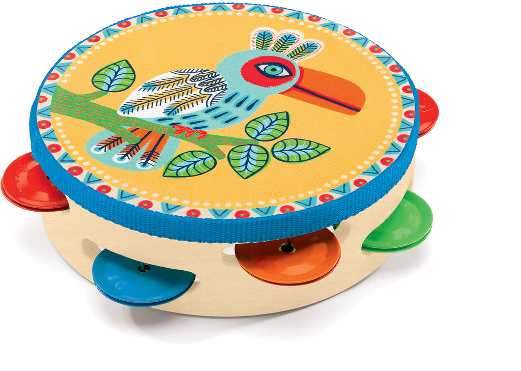 Djeco Animambo Tambourine, Maracas, Guiro Instrument Set