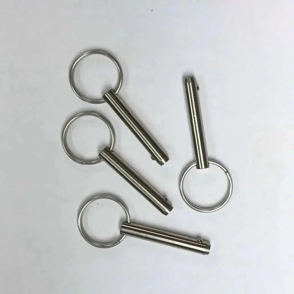 4-Pack 1/4” Diameter x 1-1/4” Grip Length Detent Ring Pins – Stainless Steel