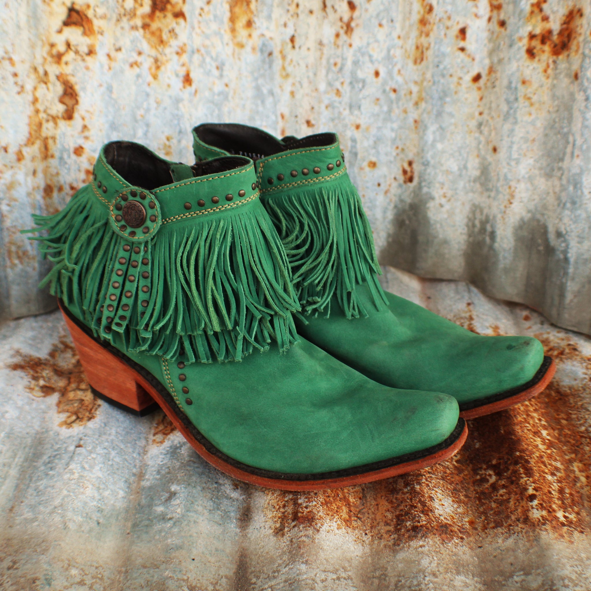 Turquoise Fringe Booties- 9 – The Punchy Peyote