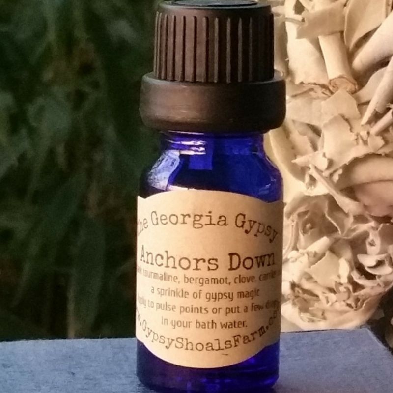 Anchors Down georgia gypsy crystal infused energy reiki charged grounding and clearing essential oils magick vignette 