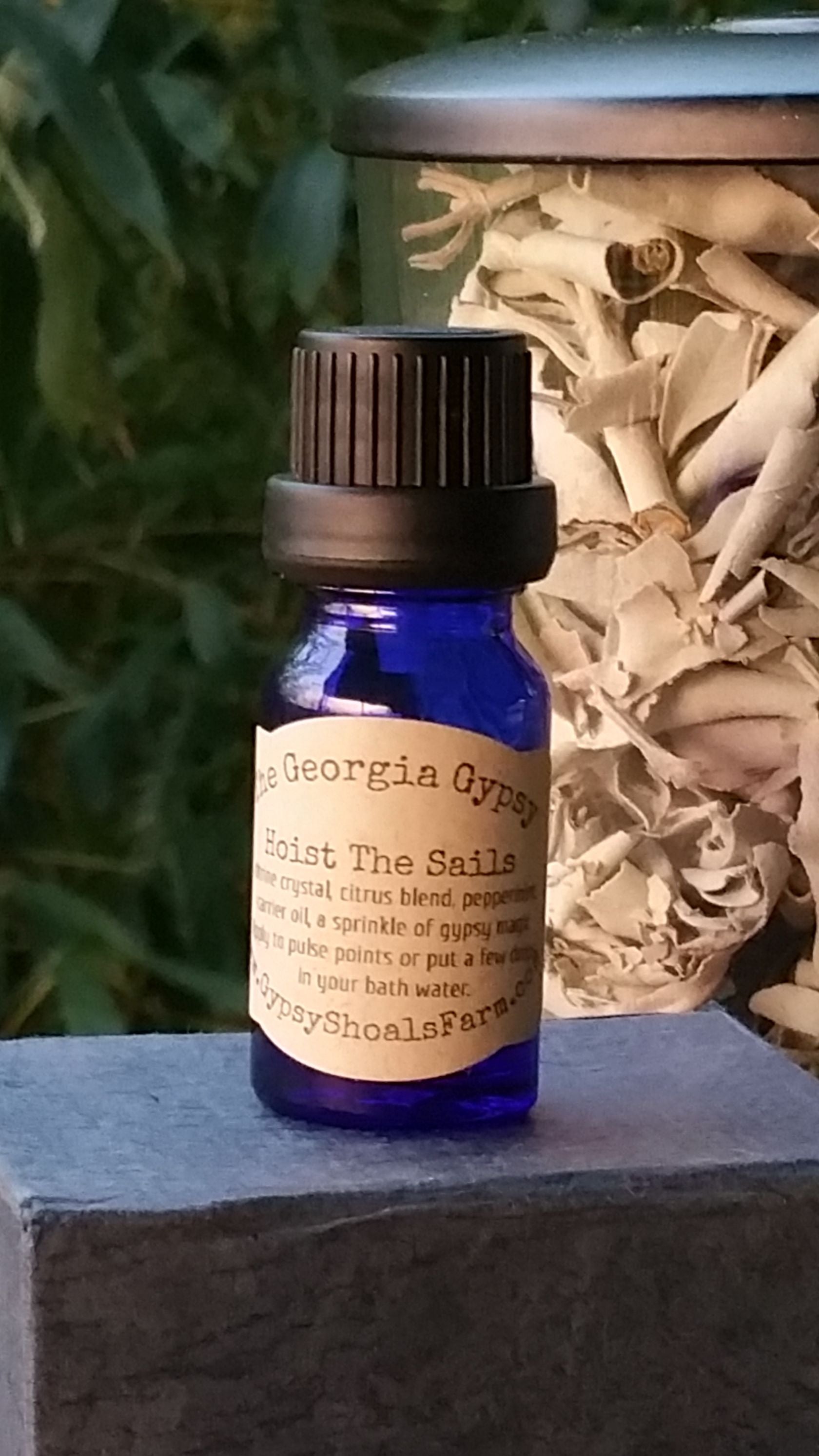 Hoist The Sails georgia gypsy crystal infused energy reiki charged calming therapeutic essential oils magick cameo