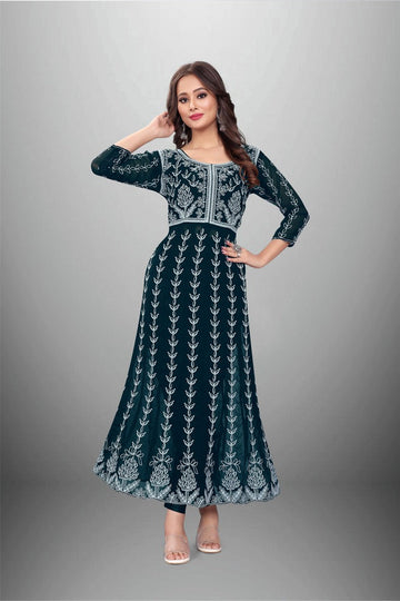 Alia Cut Kurti-Designer Kurti-Nayra cut style kurti_with Muslin Fabric &  Flo | eBay