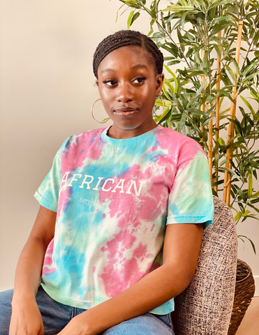 African Tie dye Boxy Tee