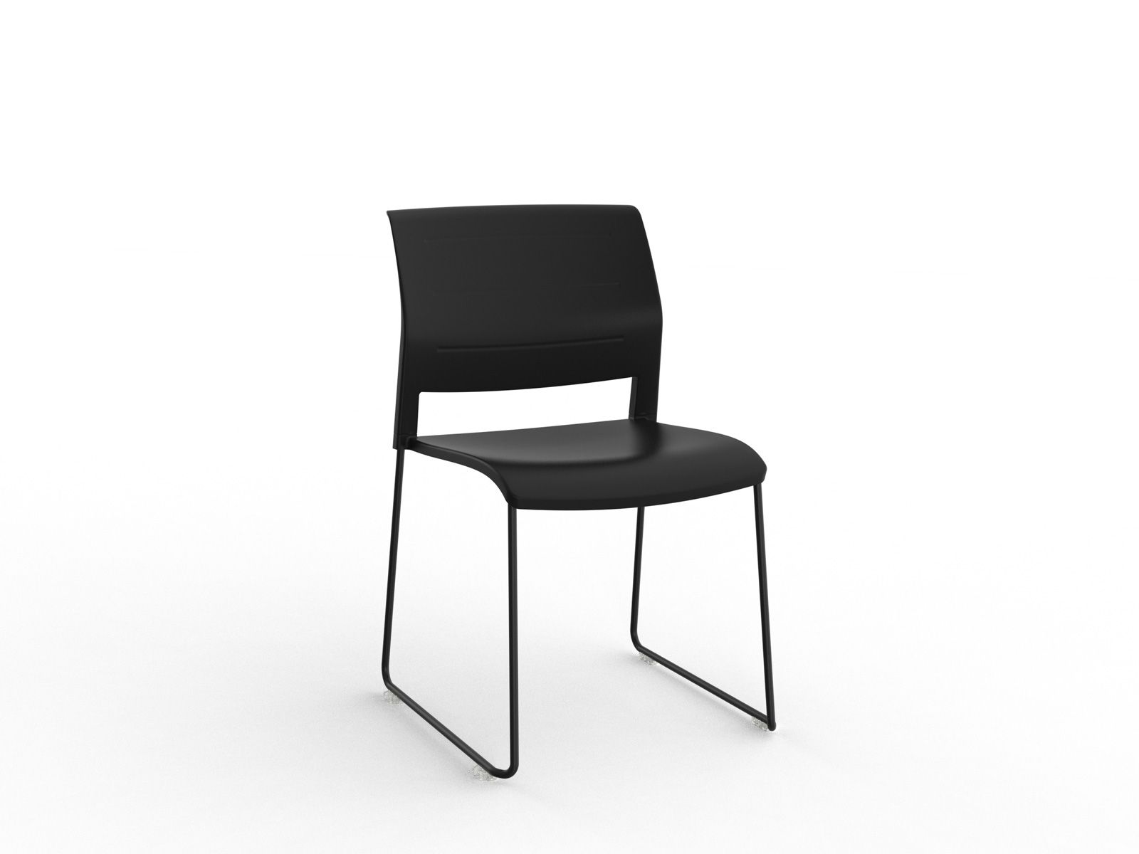 Knight's Game Skid Frame Conference Chair, Black Powdercoated Frame (Choice of Shell Colour) - Discount Office product image