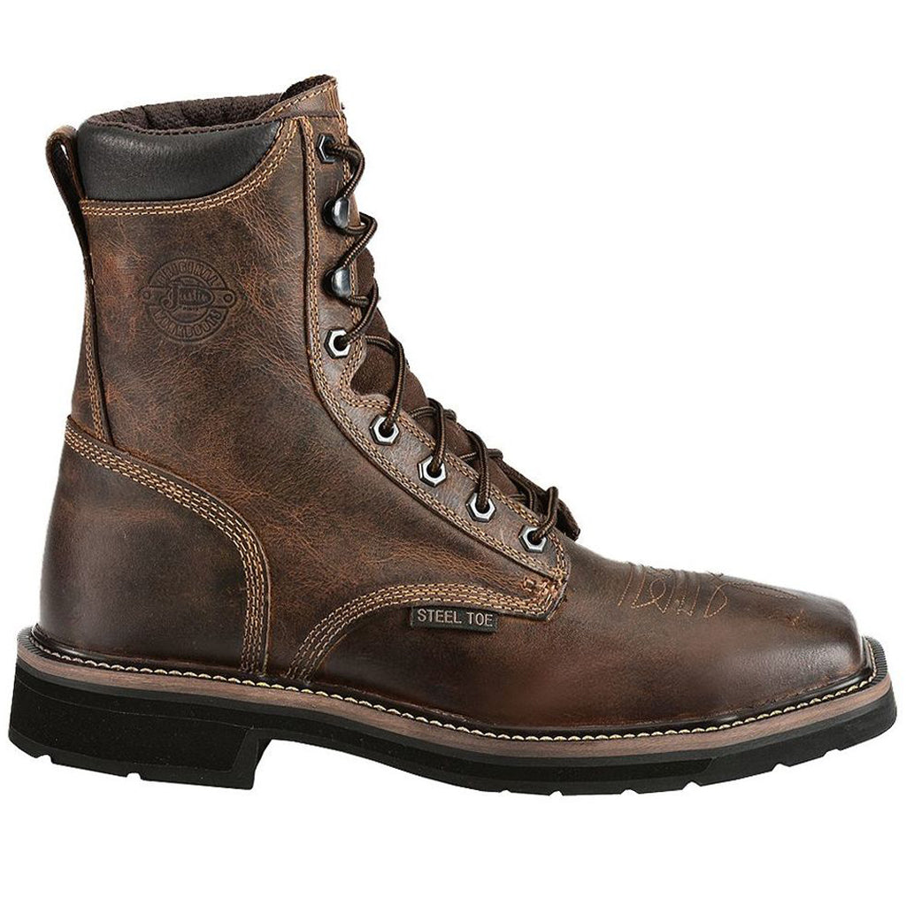 justin men's rugged tan stampede steel toe work boots