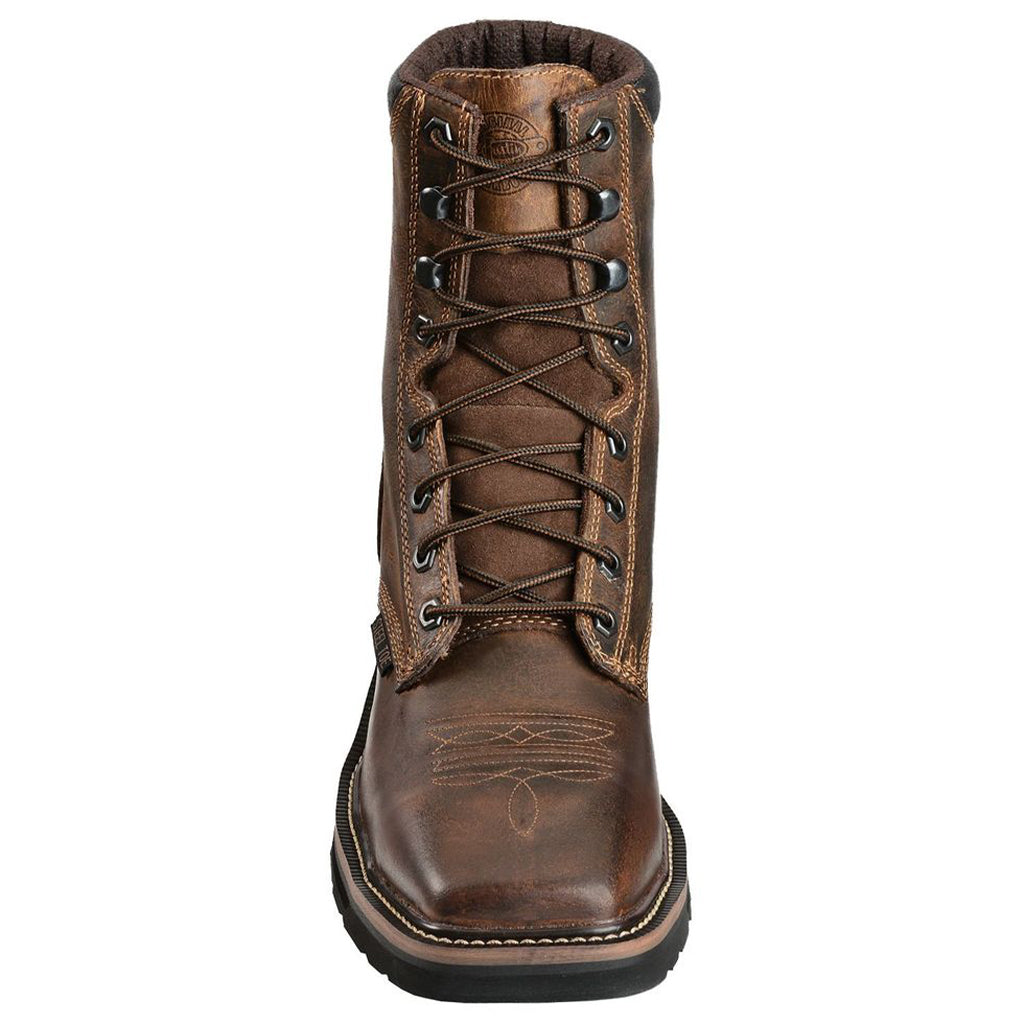 justin stampede lace up work boots