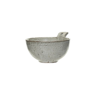 Small Cream Stoneware Bowl w/ Handle, Cream - The Shop by Design Shop