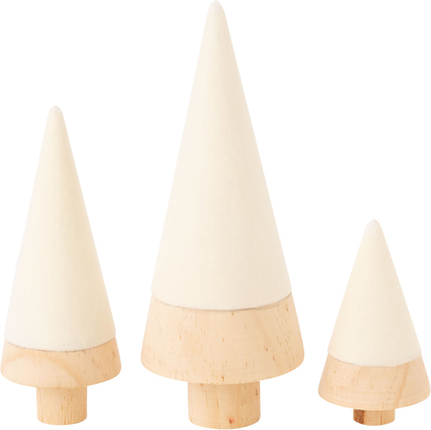 Cone Trees with White Top, Three Sizes