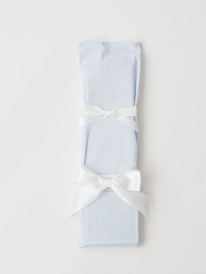 Blue Seersucker Birthday Knife - Over The Moon