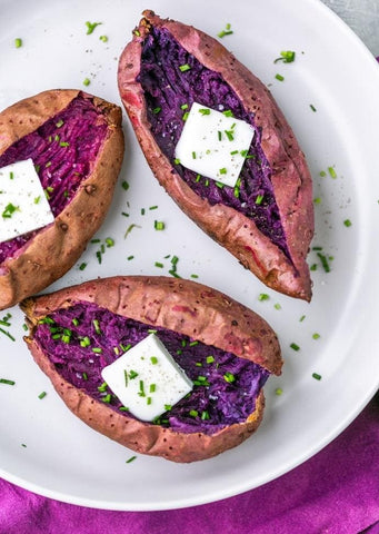 baked purple sweet potato 