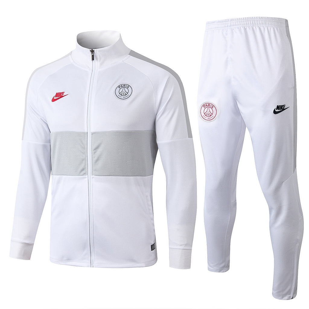 white and red nike tracksuit