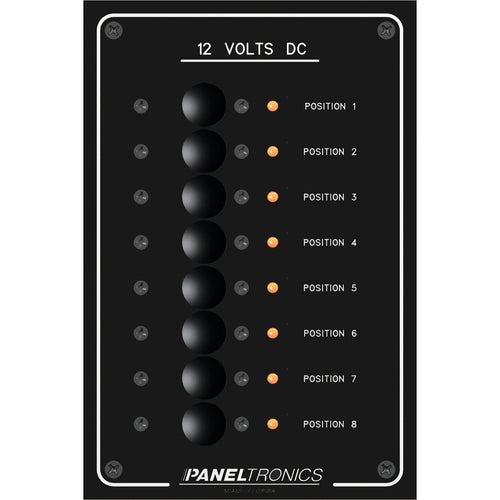 Paneltronics Standard Panel - DC 8 Position Circuit Breaker w/LEDs [9972208B]