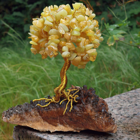 Дръвчета с естествени камъни, дървото на живота от естествени полускъпоценни камъни 