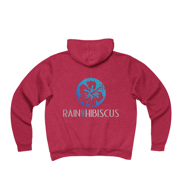 Rain & Hibiscus Unisex Sponge Fleece Full-Zip Hoodie - Rain & Hibiscus