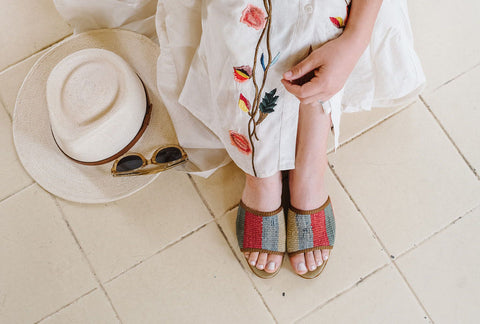 Jen in Artemis Kilim Shoes- Sandals