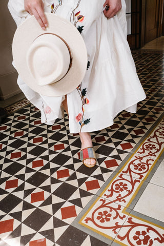 Jen in Artemis Kilim Shoes- Slides