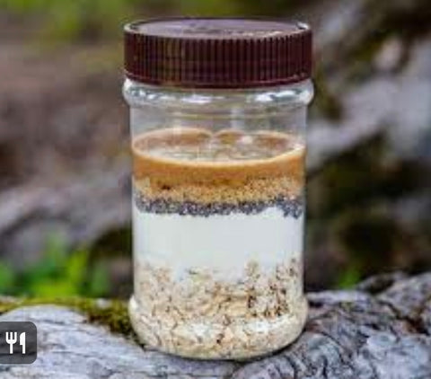peanut butter jar for cold soaking hiking food