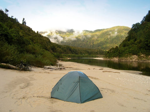 riverbed tent pitch