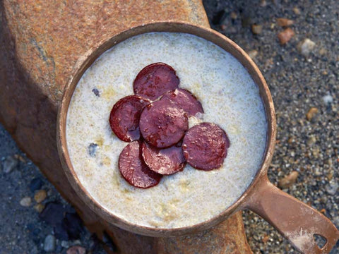 mushroom polenta lightweight hiking meal