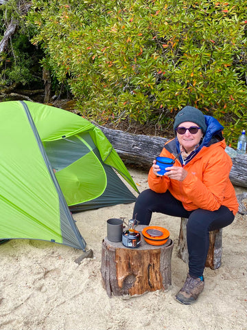 eating in camp on the overland track tasmania