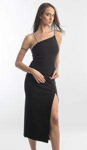 bec and bridge velours one shoulder dress