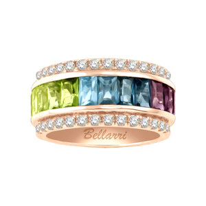 BELLARRI Eternal Love - Rose Gold / Multi Color Gemstone Ring ...