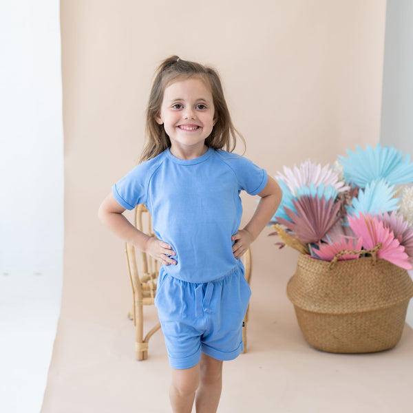 periwinkle short sleeve jogger set