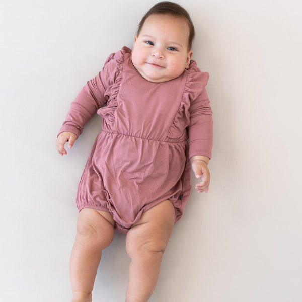 dusty rose bubble romper