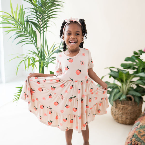 peaches tiered dress