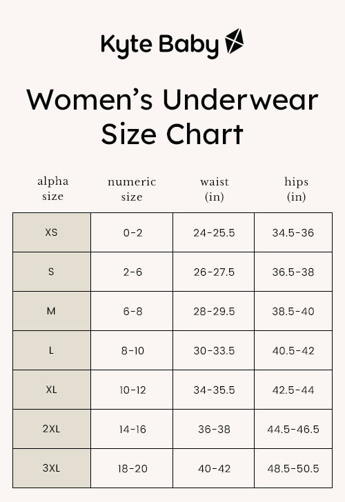 Underwear Size Chart