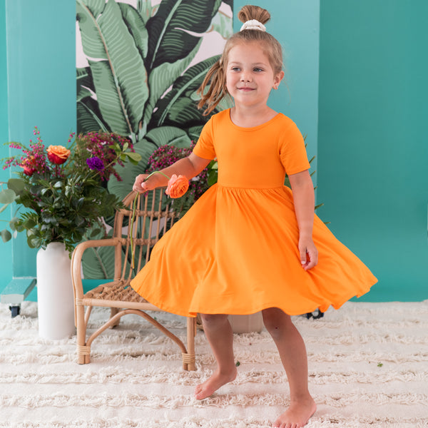 tangerine twirl dress