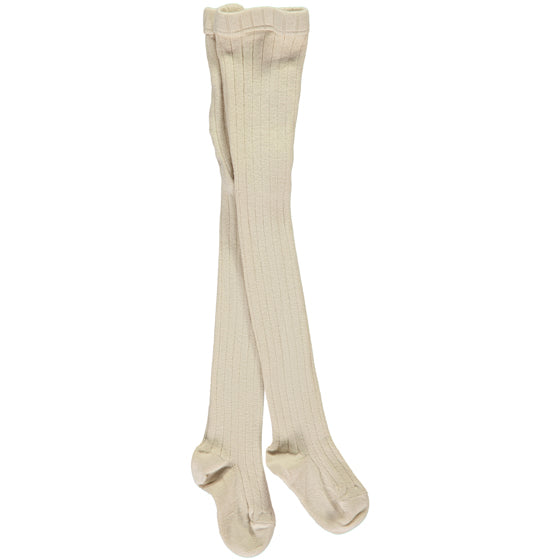 Girl's ribbed tights - cream colour – Spanish baby and children's ...