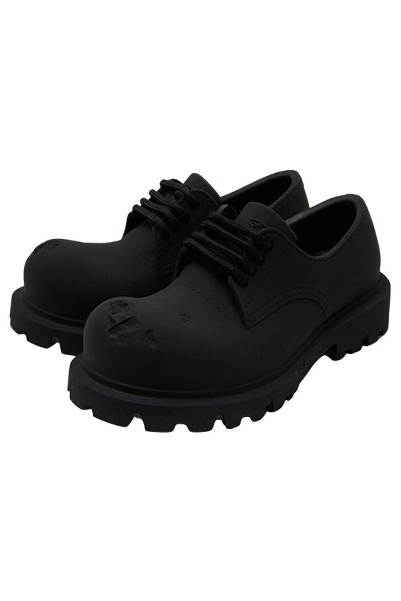 Product image for Black Dented Platform Derby Shoes