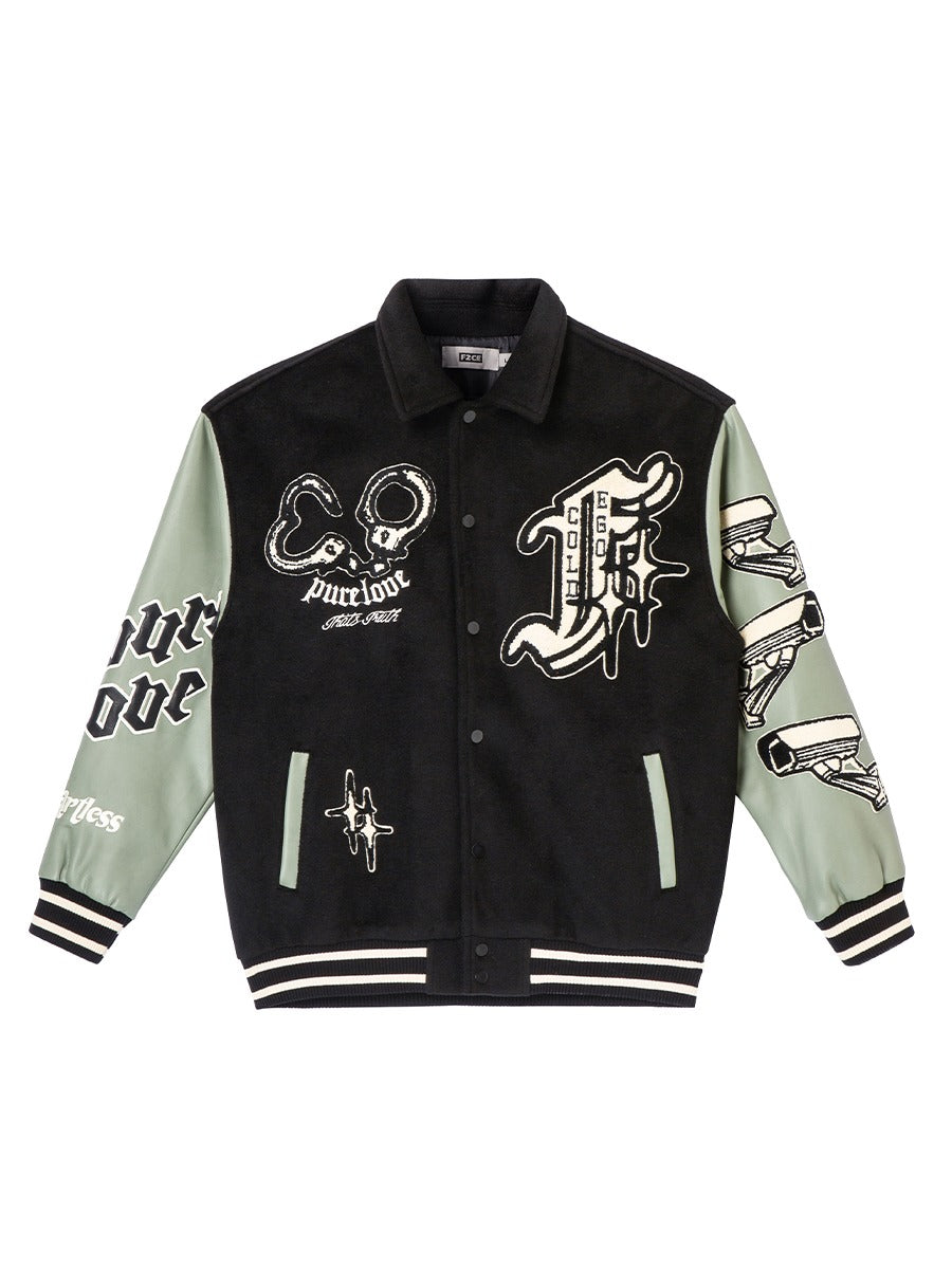 F2CE Handcuffs Woolen Varsity Jacket – Copping Zone