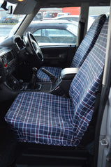 Navy Tartan Small Universal Seat Cover
