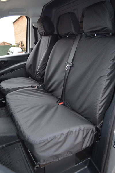 Mercedes-Benz Vito 2003-15 Tailored Front Seat Covers Driver's &amp; Double Passenger Seat / Black Scutes Ltd