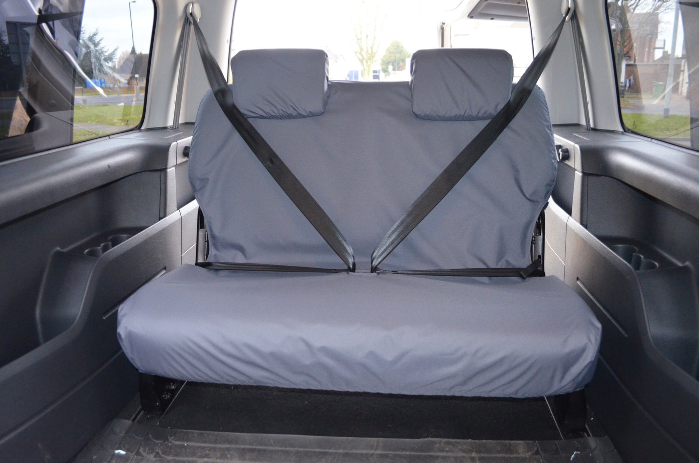 Volkswagen Caddy 2004 Onwards Seat Covers 3rd Row Double Seat / Grey Scutes Ltd