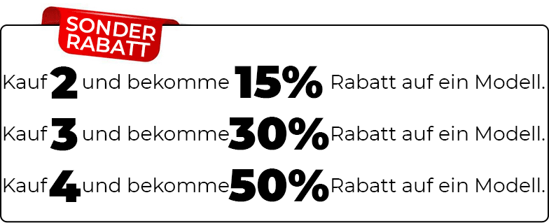 bis zu 50% Rabatt | Holz Modell