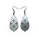 Gem Point [39] // Acrylic Earrings - Brushed Silver, Black